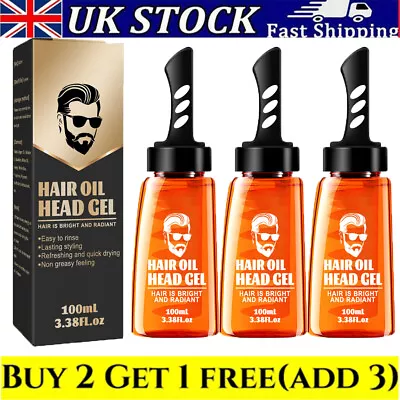 2 In 1 Hair Wax Gel With Comb Long Lasting Men'S Hair Styling Gel Tool Hair UK ~ • £1.99