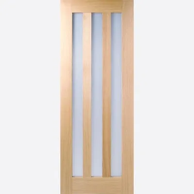 LPD Utah Internal Oak Pre Finished 3 Lights Clear Glass Doors CRACKED LIPPING • £49.99