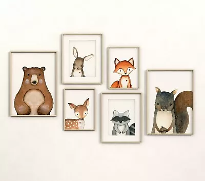 Woodland Animal Baby's Nursery Prints Children's Wall Art Poster Picture • £5.99