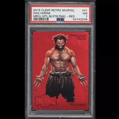 2015 Marvel Fleer Retro Wolverine Precious Metal Gems Red PMG /100 PSA 7 X-Men • $128.05