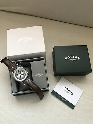 Rotary GS03351/19 Men's Chronograph Brown Leather Strap Watch • £80