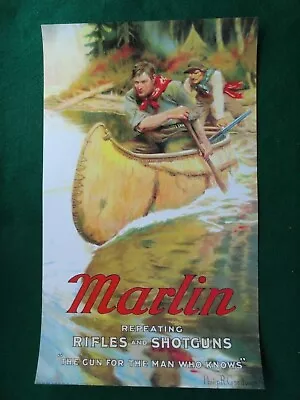 Marlin Firearms Advertising Poster Rifles & Shotguns Philip Goodwin Artist • $7.50