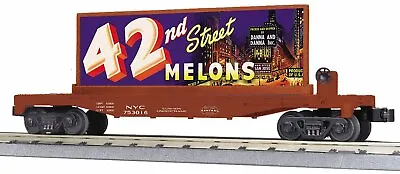 O-Gauge - MTH - New York Central Flat Car W/ Billboard (42nd Street Melons) • $59.99