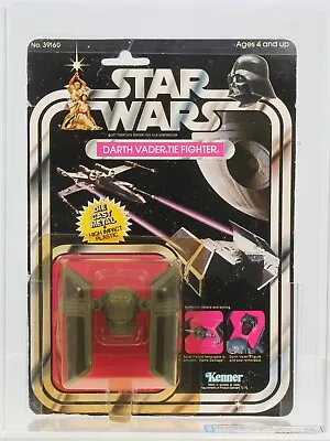 Star Wars 1979 Vintage Kenner 21 Back Diecast Darth Vader TIE Fighter AFA/DCA 70 • $22.50