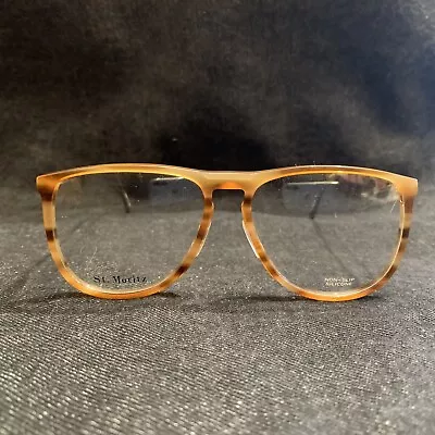 New NOS VTG Keyhole 80s Frame Brown Blonde Tortoise Oversize BIG EYE Glasses 54 • $55