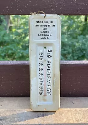 Vintage Walker Bros Inc Excavating Advertising Thermometer Sign Augusta Maine • $95