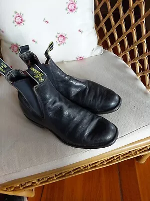 Rm Williams Bootsmens Size 5.5 Ladies 7.5black • $50