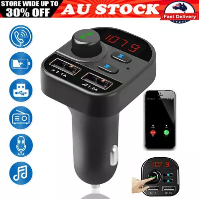 Bluetooth Transmitter Car Adapter FM MP3 Player Hands Free Radio Kit USB Charger • $13.69