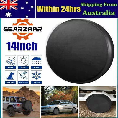 Black Spare Wheel Cover Tire Covers For All Cars Tyre Diameter 14inch 60cm~69cm • $16.99