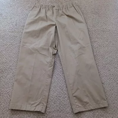 Lands End Pants Mens Size 40 Beige Chino Pull On Elastic Waist 40x28 • $16.70