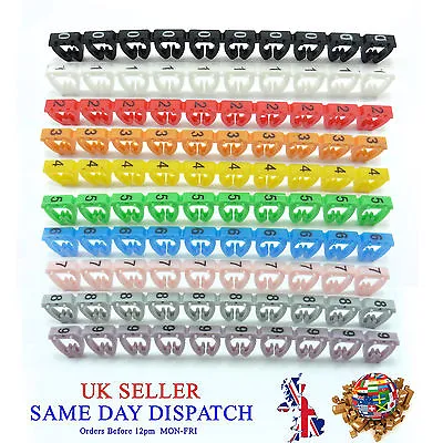 £3.13 • Buy 100x Colorful Cable Markers C-Type FTP UTP LAN Marker Number Label Tag 7mm Cat6