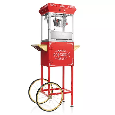 Vintage Style Popcorn Machine Maker Popper With Cart And 6-Ounce Kettle • $261.99