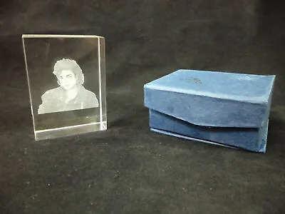 Laser Cut Etched Crystal Glass Cube Michael Jackson Deco / Paperweight 2D • $9.99