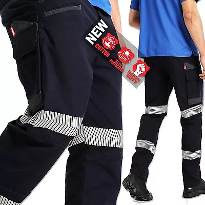 Cargo Pants Stretch Cotton Contrast Patch 3M Tape Drill Work Trousers Tactical • $39.95