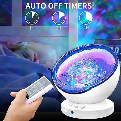 Starry Projector Night Light Sky LED Lamp Ocean Wave Star Remote Lamp Sleep UK • £15.72