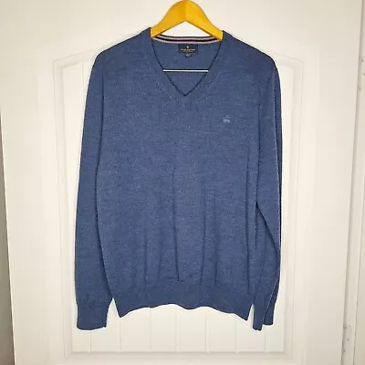 Brooks Brothers Sweater Men's Large V Neck Extra Fine Merino Wool • $13.79