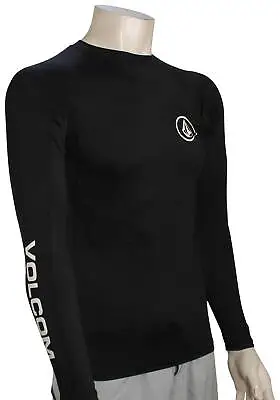 Volcom Lido Solid LS Rash Guard - Black - New • $39.95