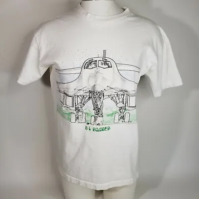 Men's Small Unbranded Vintage 80s B-1 Bomber T-shirt Single Stitch Air Force • $24.75