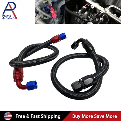 Black Fuel Hose Oil Fuel Gas Line AN6-AN8-AN10 Nylon Braided Stainless Steel • $19.95