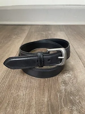 Dickies Men’s Black Genuine Leather Work Belt Silver Buckle ~ Size 40 • $19