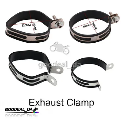 Motorcycle Exhaust Muffler Hanger Clamps Strap Mounting Brackets Stainless Steel • $14.97