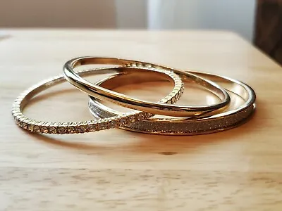 Stackable Bracelets Set Of 3 Gold And Crystal Melissa Gorga Collection • $20