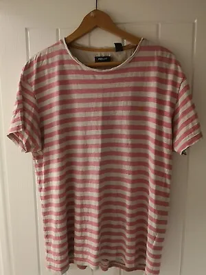 Farah Pink Stripped T Shirt Large • £5