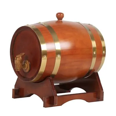 10L Wood Barrel Vintage Oak Beer Brewing Wine Mini Keg Bar Home Brew Beer Keg • $107.79