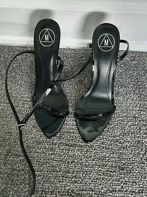 £10 • Buy Womens Miss Guided Black Strappy Heel Shoes Size 4