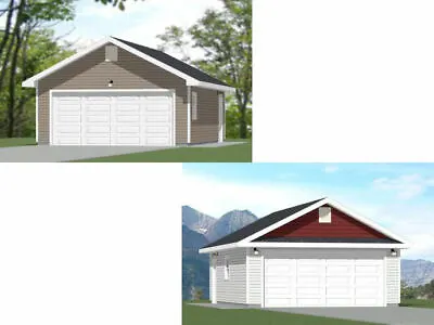 20x28 2-Car Garages -- 560 Sq Ft -- PDF Floor Plan -- Models 5A And 5E • $19.99