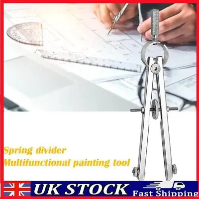 Drafting Compass W/Lock Math Compass Drawing Metal Geometry Compass Bow Divider • £5.69