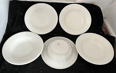 Lot Of FIVE - 8 7/8  Rim Soup Bowls - Buffalo China WHITE Restaurant Ware USA • $39.95