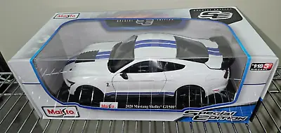 Maisto Mustang Shelby GT500 Ford 2020 White 1/18 Scale DieCast Collectible Car • $42