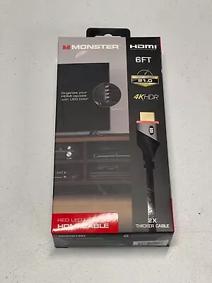 Monster Color LED 6 Ft HDMI 4K 60Hz HDR 21.0 GBPS  [SEALED] New • $5.40