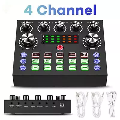 Mini Audio Mixer 4 Channel Bluetooth USB Sound Mixing Console Amplifier Studio • $20.70