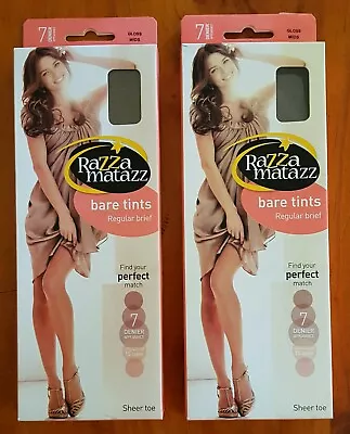 2x Razzamatazz Bare Tints Regular Brief Pantyhose Gloss Mids • $13