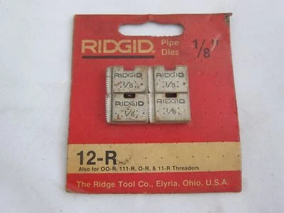 $14.99 • Buy Genuine Ridgid 1/8  Pipe Threading Dies For 12-R 11-R 111-R 12R
