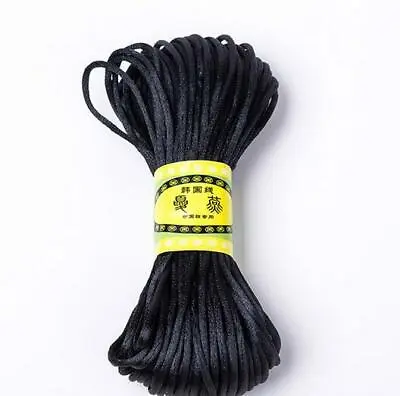 £1.70 • Buy 20M Chinese Knot Satin Nylon Braided Cord Macrame Beading Rattail Wire Cord