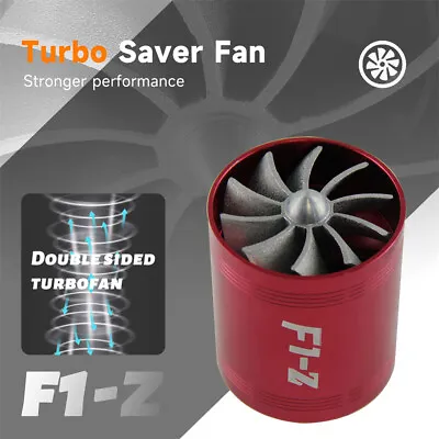 $19.29 • Buy  F1-Z Double Supercharger Turbine Turbo Charger Air Intake Fuel Saver Fan Red 