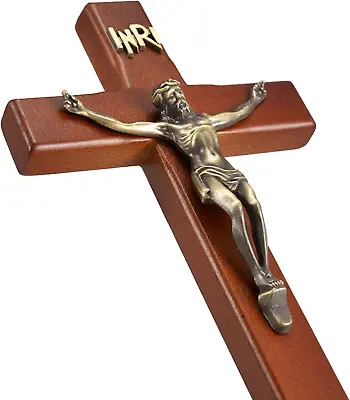 ACHIBANG Crucifix Wall Cross Catholic Wooden Crosses Wall Decor Hanging Or - 12 • $43.76
