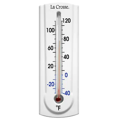204-107 La Crosse 6.5  Indoor/Outdoor Thermometer With Key Hider On Back - White • $8.95