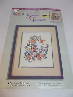 Vtg Color Charts Counted Cross Stitch Book Garden Treasures New • $6.50