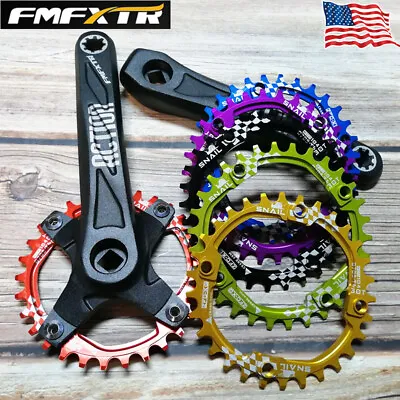 104BCD Square Taper 170mm Crankset 30T Narrow Wide Single MTB Bike Chainring CNC • $30.56