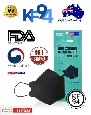 10PCS KF94 Adult 3D Face Safety Mask Black 4Protective Layer Individual Packaged • $27.99