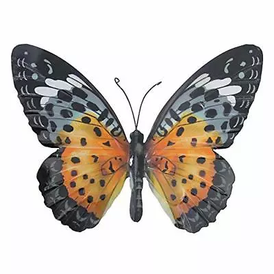 35cm Decorative Metal Garden Orange Butterfly Wall Décor Gift Sculpture • £9.77