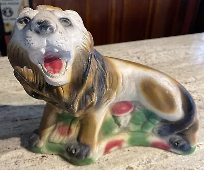 Vintage 1930's 40’s Chalkware LION Carnival Circus Prize / Approx. 11” X 9-1/2” • $29.95