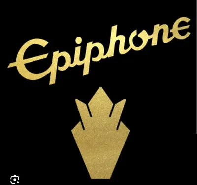 1  Headstock Epiphone Logo & 1 Crown Gold Die-Cut Vinyl Decal • $12.69