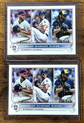 Lot Of (2) 2022 Topps #127 Zack Wheeler / Max Scherzer / Corbin Burnes • $2