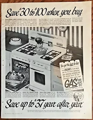GAS Caloric Range Oven Ad 1949 Orig Vintage 1940s Retro Art Print Home Appliance • $6
