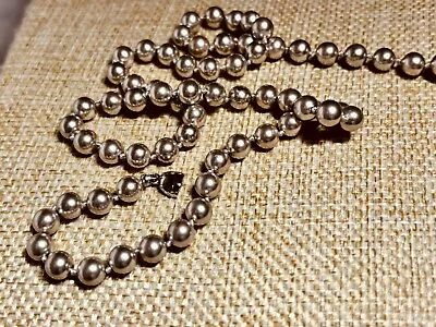 Vintage Monet Gray Faux Pearl & Silver Tone Knotted Necklace ~ 21” • $9.75